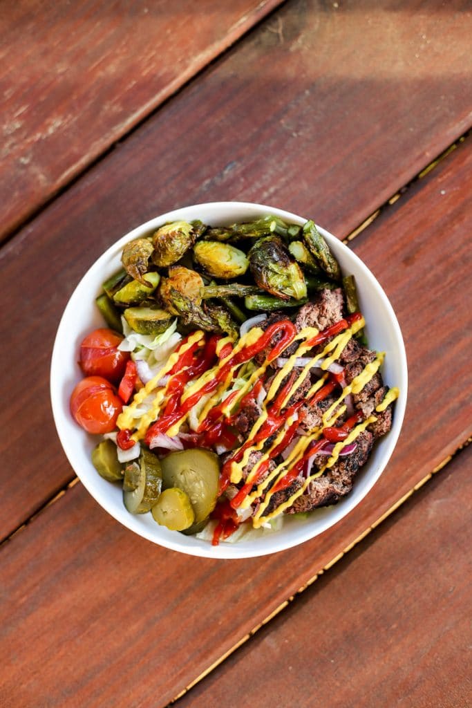 A Healthy Slice of Life - dinner - hamburger salad