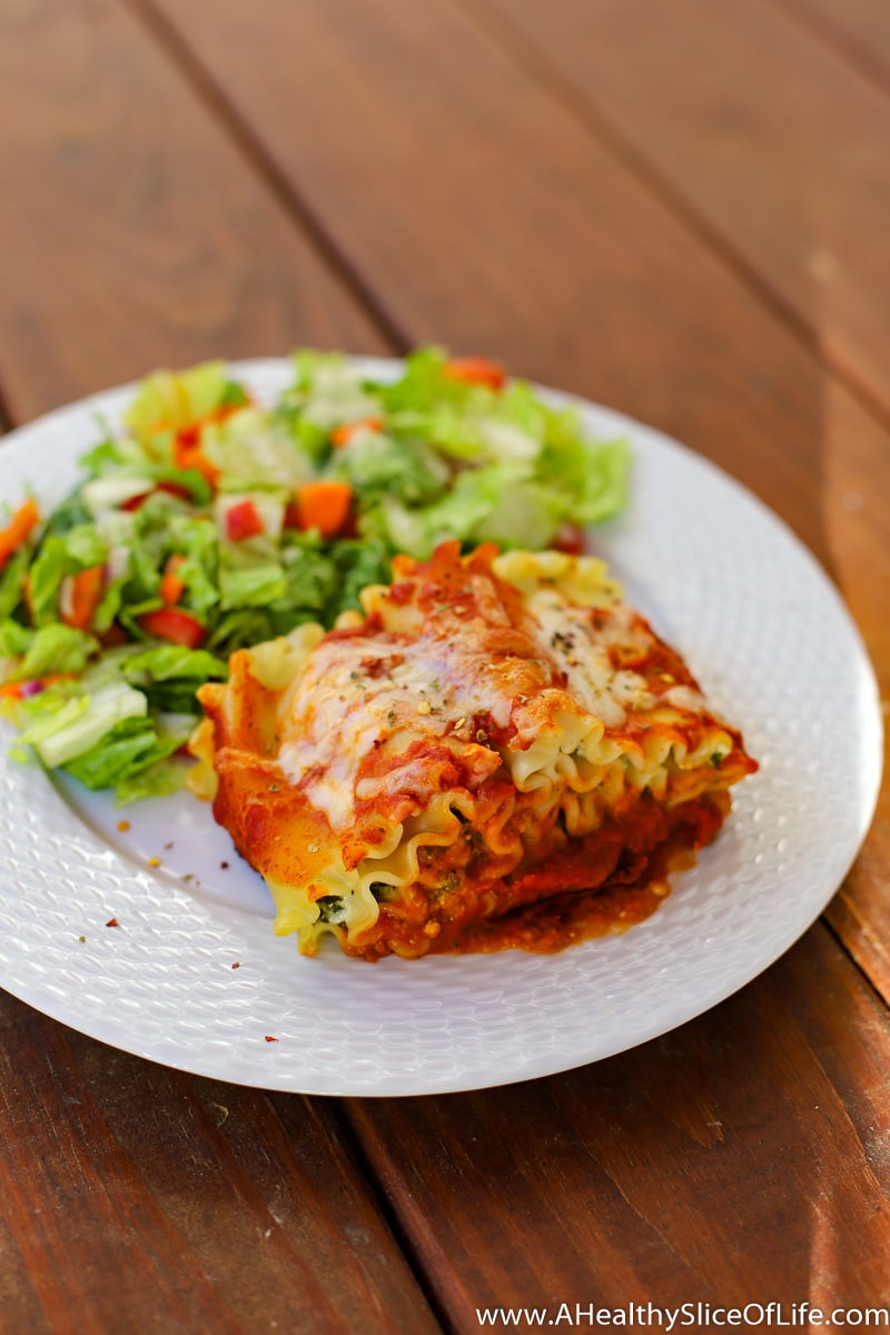 A Healthy Slice of Life - dinner - lasagna roll ups