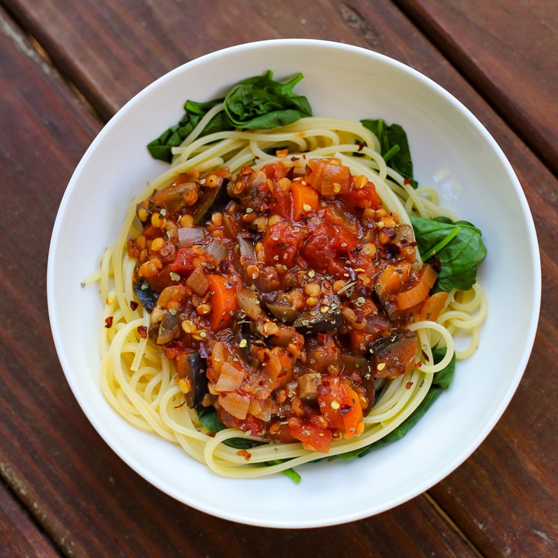A Healthy Slice of Life - dinner - lentil bolognese