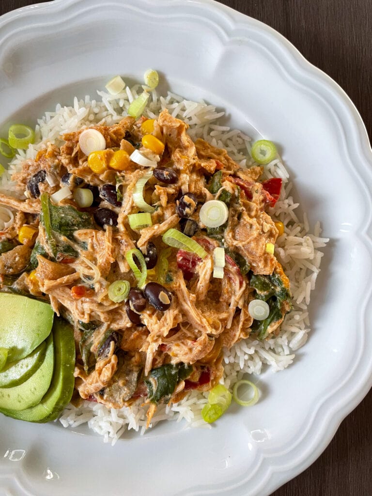 Creamy Chicken Burrito Bowl | Easy Crockpot Dinners for Family