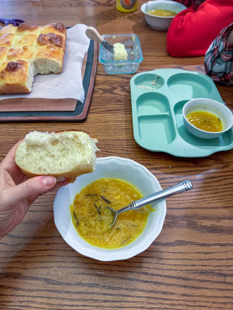 dinner rolls with soup | Weekend Chat & Stocking the Freezer
