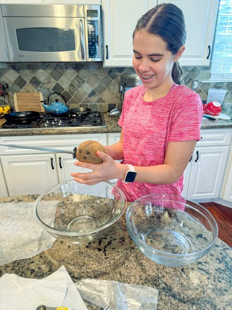 Hailey baking coconut cake