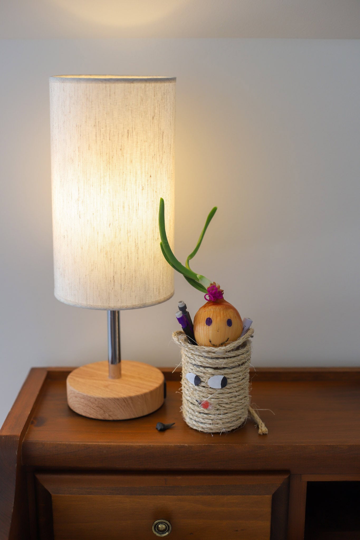 lamp and pen holder