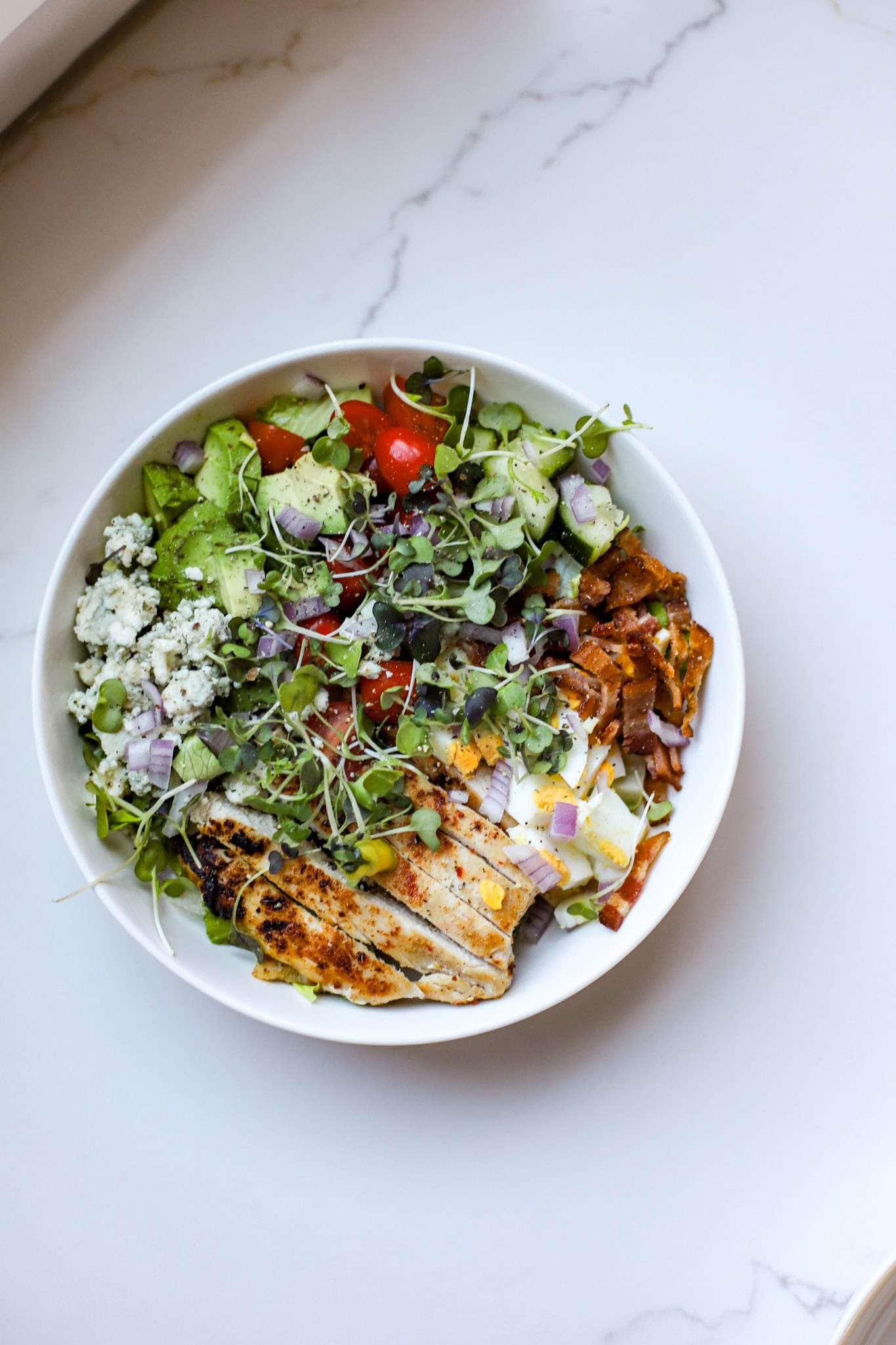Grilled chicken Cobb salads