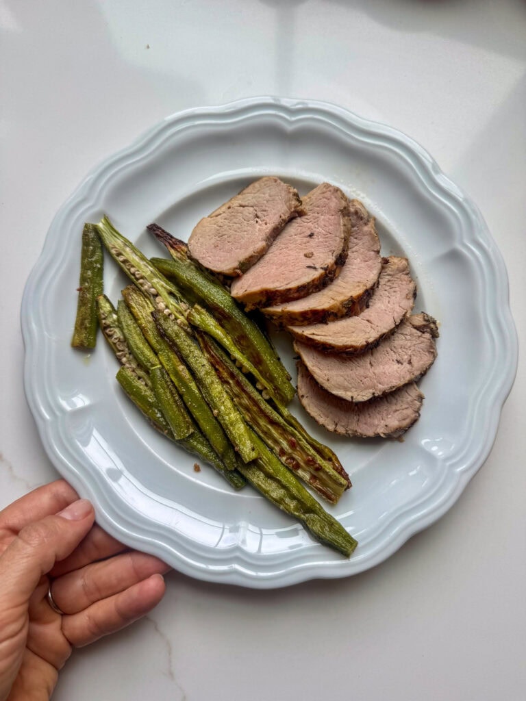 pork tenderloin and okra